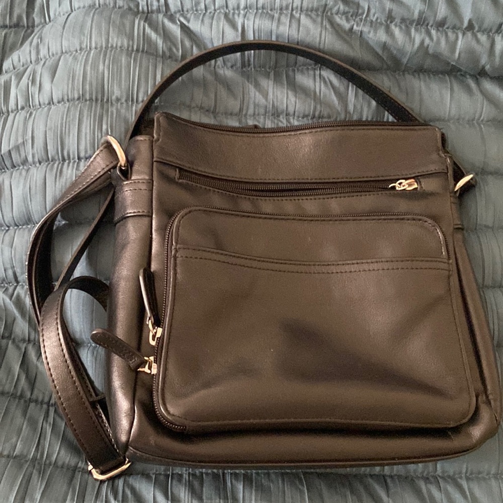 Giani Bertini Napa Leather Front Zip Crossbody Bag